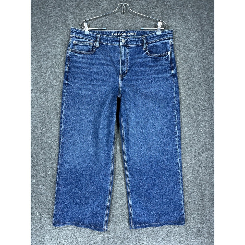 American Eagle Outfitters Dark Blue Wide Leg Jeans